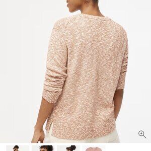 J.CREW Sweater Women's Small Pink Knitted Crew Neck Raglan Sleeve Slit Pullover